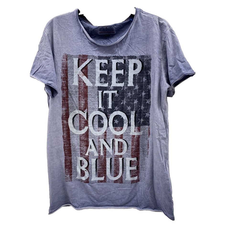 Shine Original Graphic T-shirt XL Keep It Cool and Blue short sleeve tee Flag